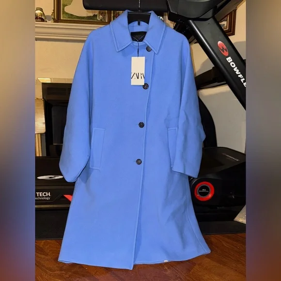 ZARA  MANTECO ZW COLLECTION  WOOL OVERSIZED COAT - Picture 10 of 12